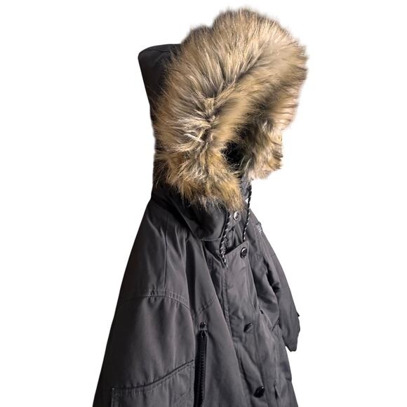 Noize Gray Ella Parka Winter Faux Fur Detachable Hood Jacket Women Sz L Ski Snow - Picture 16 of 16